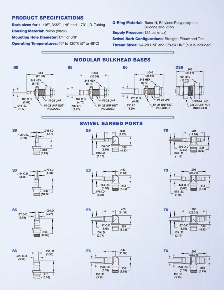 Universal Double Swivel Bulkhead Fittings – Pneumatic Systems